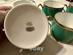 Richard Ginori CONTESSA Green Impero Dessert Tea cups And Saucers (10 Pieces)
