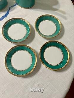 Richard Ginori CONTESSA Green Impero Dessert Tea cups And Saucers (10 Pieces)