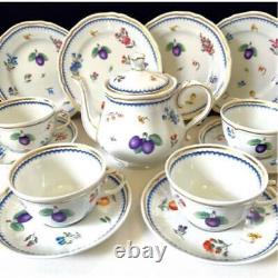 Richard Ginori Italian Fruit Teapot Cups Soucers Plates 4-piece Tea Set 4 person