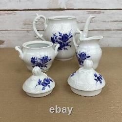 Richard Ginori Italy Savona Cobalt Blue Porcelain Teapot Sugar Creamer Set
