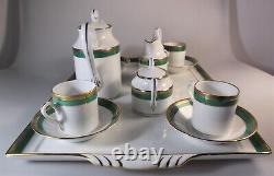 Richard Ginori Palermo Green Demitasse Set Teapot Sugar Creamer Tray