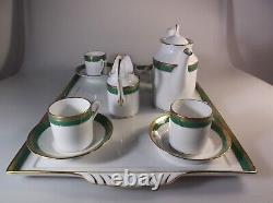 Richard Ginori Palermo Green Demitasse Set Teapot Sugar Creamer Tray