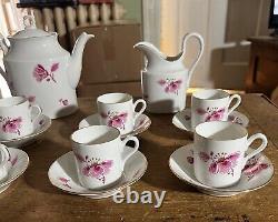 Richard Ginori set teapot creamer sugar 10 demitasse cups & saucers floral