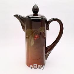 Rookwood Chocolate Pot by Clara Christina Lindeman #528B withCherry Motif ca. 1901