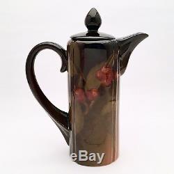 Rookwood Chocolate Pot by Clara Christina Lindeman #528B withCherry Motif ca. 1901