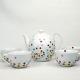 Rosanna Rainbow Polka Dot Tea Pot And Cup Set 4 Cups & Lid