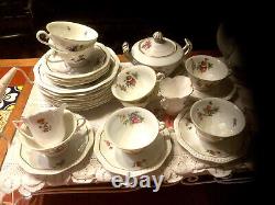 Rosenthal Bavaria GERMANY Gold Rose Teapot CupSaucer Sugar Creamer XTRAS 34pc