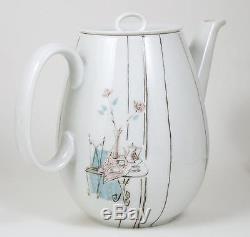 Rosenthal Galanterie Teapot Set 6 Tea Cups Cream Sugar Set Signed Lis Muller
