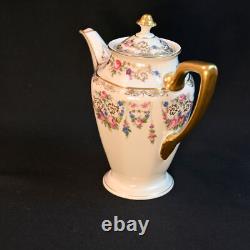 Rosenthal Ivory Coffee / Teapot Creamer Sugar Floral Scrollwork Gold 1939-1956