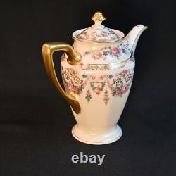 Rosenthal Ivory Coffee / Teapot Creamer Sugar Floral Scrollwork Gold 1939-1956