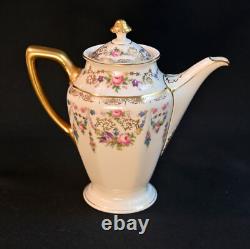 Rosenthal Ivory Coffee / Teapot Creamer Sugar Floral Scrollwork Gold 1939-1956
