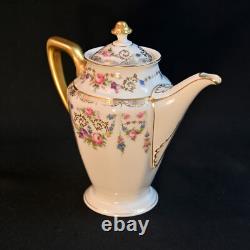 Rosenthal Ivory Coffee / Teapot Creamer Sugar Floral Scrollwork Gold 1939-1956