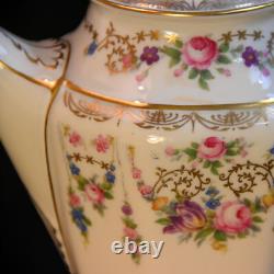 Rosenthal Ivory Coffee / Teapot Creamer Sugar Floral Scrollwork Gold 1939-1956