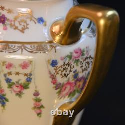 Rosenthal Ivory Coffee / Teapot Creamer Sugar Floral Scrollwork Gold 1939-1956