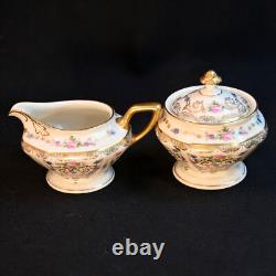 Rosenthal Ivory Coffee / Teapot Creamer Sugar Floral Scrollwork Gold 1939-1956