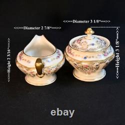 Rosenthal Ivory Coffee / Teapot Creamer Sugar Floral Scrollwork Gold 1939-1956