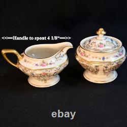 Rosenthal Ivory Coffee / Teapot Creamer Sugar Floral Scrollwork Gold 1939-1956