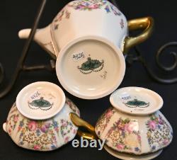 Rosenthal Ivory Coffee / Teapot Creamer Sugar Floral Scrollwork Gold 1939-1956