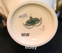 Rosenthal Ivory Coffee / Teapot Creamer Sugar Floral Scrollwork Gold 1939-1956