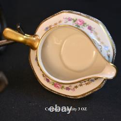 Rosenthal Ivory Coffee / Teapot Creamer Sugar Floral Scrollwork Gold 1939-1956