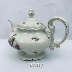Rosenthal Moss Rose Tea Pot Creamer Sugar Lot Tea Service Excellent