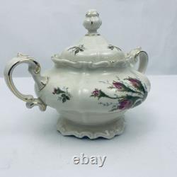 Rosenthal Moss Rose Tea Pot Creamer Sugar Lot Tea Service Excellent