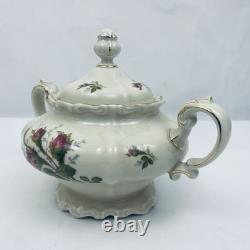 Rosenthal Moss Rose Tea Pot Creamer Sugar Lot Tea Service Excellent