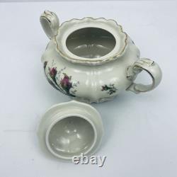 Rosenthal Moss Rose Tea Pot Creamer Sugar Lot Tea Service Excellent