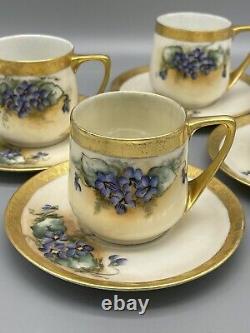 Rosenthal Selb Bavaria Donatello Hand Painted Teapot Sugar &Creamer Set Signed