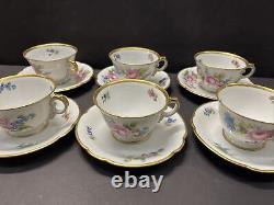 Rosenthal Selb Bavaria Gold Rim Rose Teapot Cup&Saucer Sugar Jar Creamer 25pcs