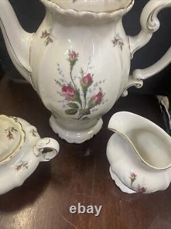 Rosenthal Tea-set moss rose pompador ivory china coffee teapot sugar Creamer set