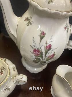 Rosenthal Tea-set moss rose pompador ivory china coffee teapot sugar Creamer set