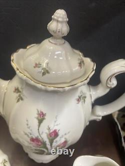 Rosenthal Tea-set moss rose pompador ivory china coffee teapot sugar Creamer set