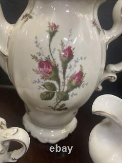 Rosenthal Tea-set moss rose pompador ivory china coffee teapot sugar Creamer set