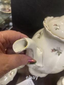 Rosenthal Tea-set moss rose pompador ivory china coffee teapot sugar Creamer set