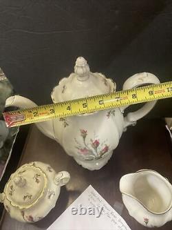 Rosenthal Tea-set moss rose pompador ivory china coffee teapot sugar Creamer set