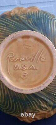 Roseville Pottery Peony Yellow Tea Pot, Sugar, Creamer Tea Set 3