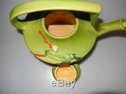Roseville SNOWBERRY Green Set of Teapot Creamer and Open Sugar Bowl