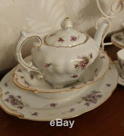 Rossetti USA Spring Violets China Tea Set Occupied Japan Cups Teapot Platters
