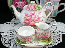 Royal Albert Blossom Time Large 6 Cup Teapot Creamer Sugar Tray