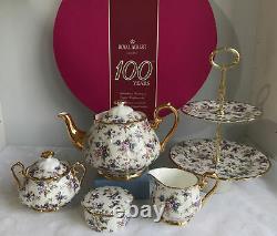 Royal Albert Bone China 100 Years English Chintz Teapot Set 22ct Gold 1st, 2nd