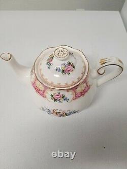 Royal Albert Bone China Lady Carlyle 2 Piece Tea Set Tea Pot & Creamer