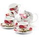 Royal Albert Country Rose Chintz 9 Pc. Tea Set Teapot 4 Cups & 4 Saucers New