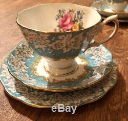 Royal Albert Enchantment 27 Piece Tea Set Trio Tea Pot Cake Plate Milk Jug Bowl