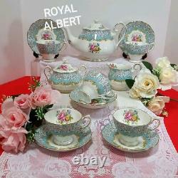 Royal Albert Enchantment tea set Teapot creamer sugar pot teacup & saucer x 5