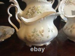 Royal Albert Haworth White Blossom Tea set for six with teapot