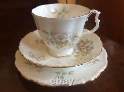 Royal Albert Haworth White Blossom Tea set for six with teapot