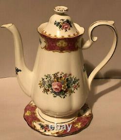 Royal Albert Lady Carlyle 17 Piece Bone China Set Coffee Pot, Teapot, Sugar Bowl+