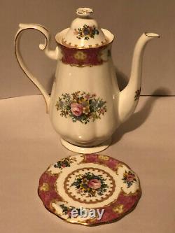 Royal Albert Lady Carlyle 17 Piece Bone China Set Coffee Pot, Teapot, Sugar Bowl+