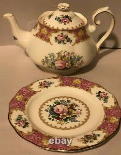 Royal Albert Lady Carlyle 17 Piece Bone China Set Coffee Pot, Teapot, Sugar Bowl+